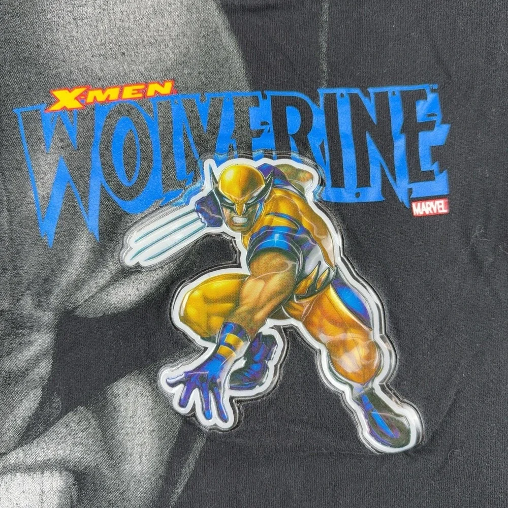 X-Men Shirt Boys 6/7 Black Wolverine Graphic Tee Marvel Comics Superhero Youth